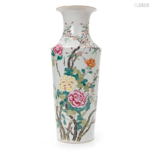 CHINESE FAMILLE ROSE PEONY VASE