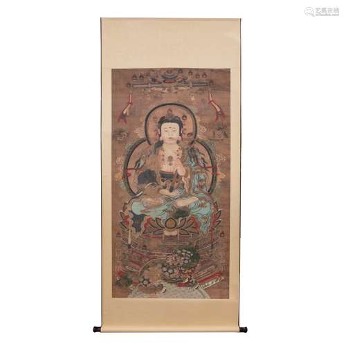 CHINESE PAINTED SCROLL GUAN YIN