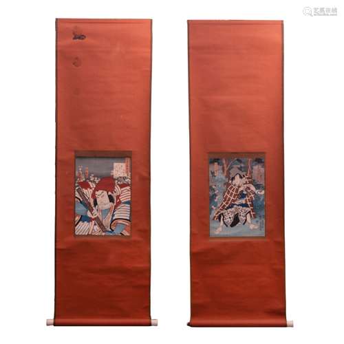 TWO JAPANESE SAMURAI'S SCROLLS