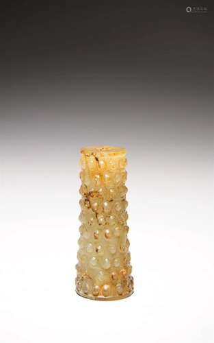 Carved Russet Jade Tube