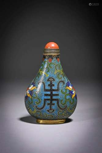 Cloisonne Enamel Longevity Snuff Bottle