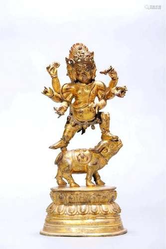 Gilt Bronze Figure of Mahakala