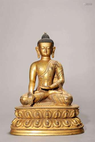 Gilt Bronze Figure of Akshobhya