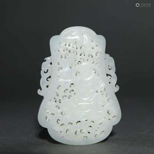 Carved Hetian Jade Sachet