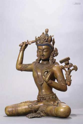 Gilt Bronze Figure of Manjushri