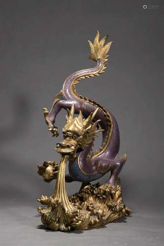 Cloisonne Enamel Dragon Statue