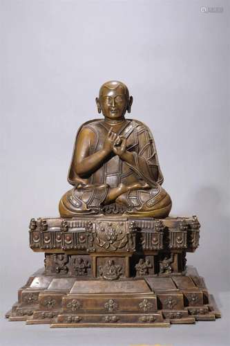 Gilt Bronze Figure of Manjushri