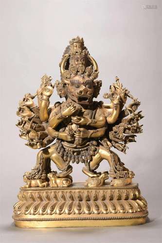 Gilt Bronze Figure of Yamantaka