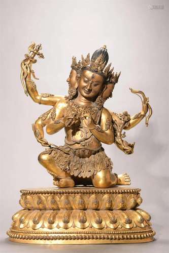 Gilt Bronze Figure of Acala