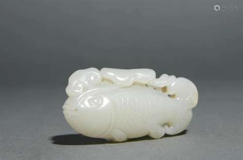 Carved Hetian Jade Carp Ornament