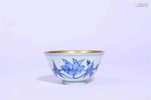 Blue and White Floral Cup