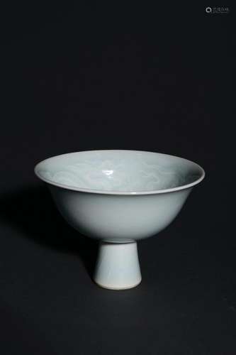 Pale Celadon and White-Glazed Stem Bowl