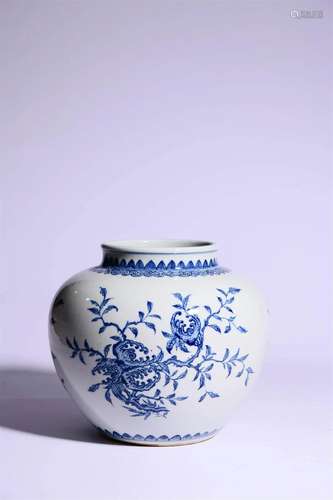 Blue and White Pomegranate Jar