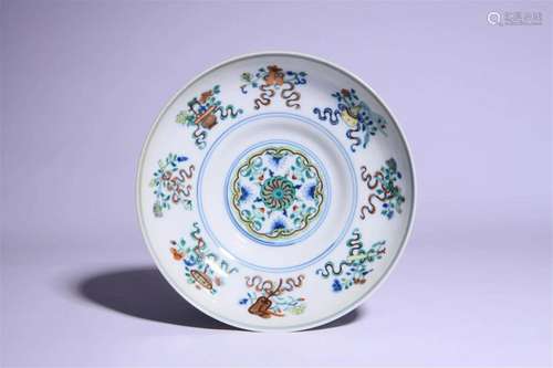 Doucai Glaze Babao Plate