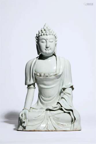 White-Glazed Buddha Statue