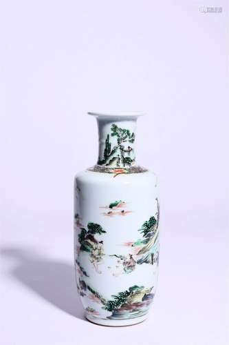 Wucai Glaze Rouleau Vase