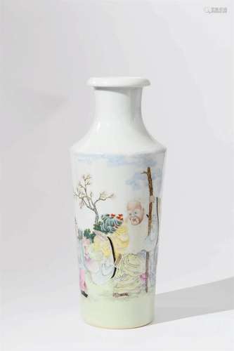 Famille Rose Figure Vase