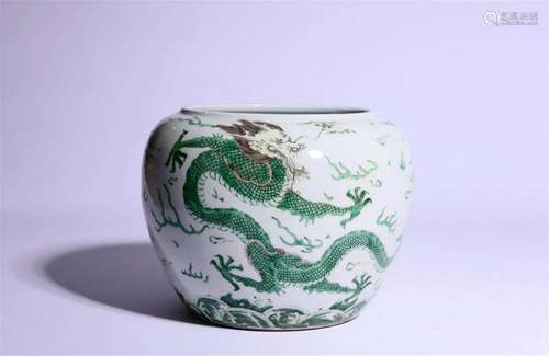 Green Glaze Dragon Jar