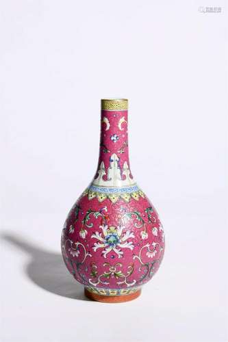 Yangcai Glaze Red-Glazed Flower Bottle Vase