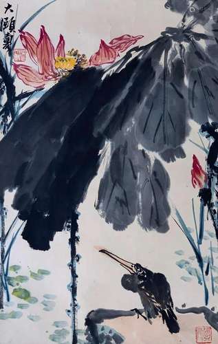 Pan Tianshou (1897-1971) Chinese Scroll Painting