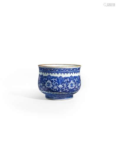 A BLUE AND WHITE GLAZED CACHEPOT Jiajing mark, Kangxi period