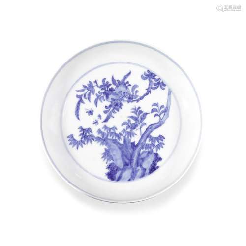 A BLUE AND WHITE 'PEACH' DISH Guangxu mark, Republic...