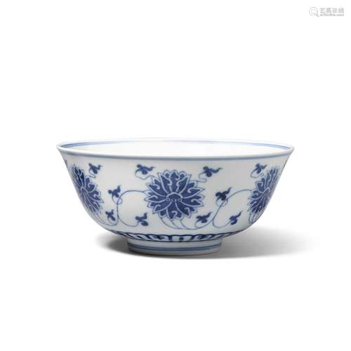 A BLUE AND WHITE 'LOTUS' BOWL Guangxu mark and of th...