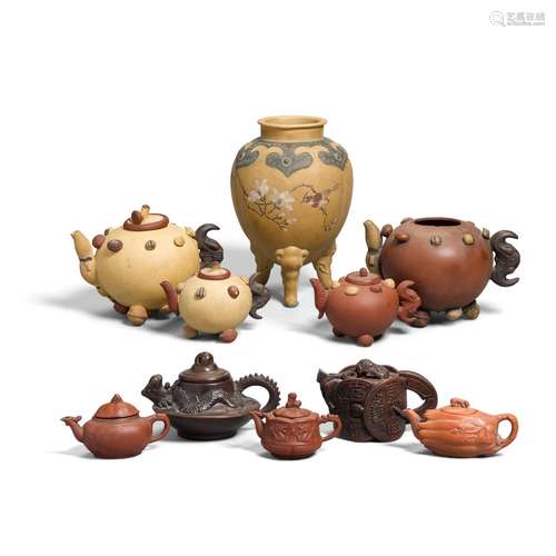 A GROUP OF TEN YIXING WARES 20th century