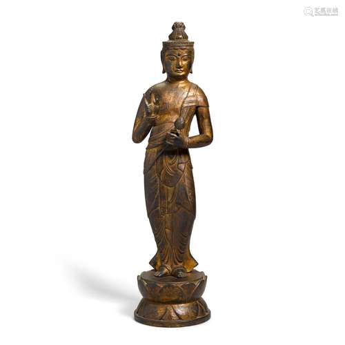 A GILT-BRONZE FIGURE OF KANNON Edo Period (1605-1868), 19th ...