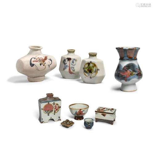 A GROUP OF NINE STUDIO CERAMICS Kawai Kanjiro (1890-1966) (a...