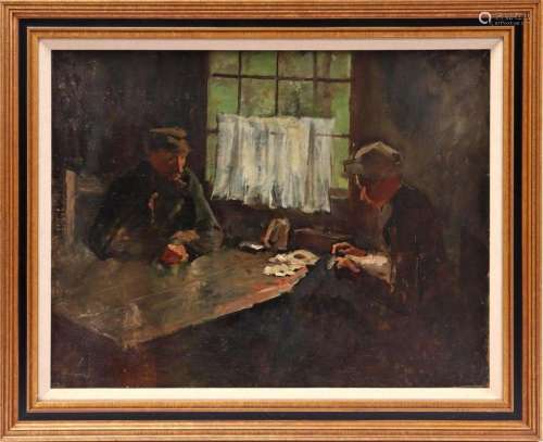 Anonymous, interior with man and woman at the table