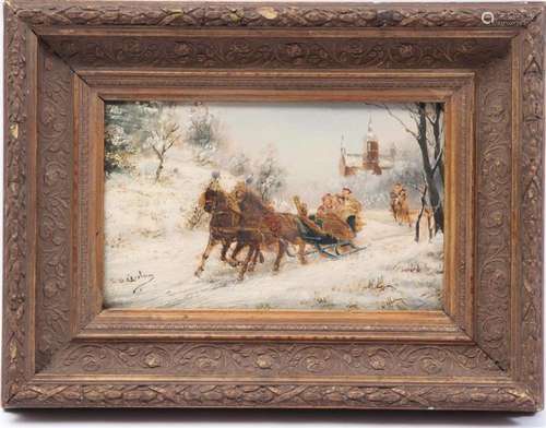 after Otto Eerelman, Winter scene with figures