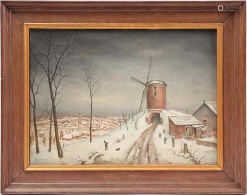 Signed Herm Hug Berten, winter landscape