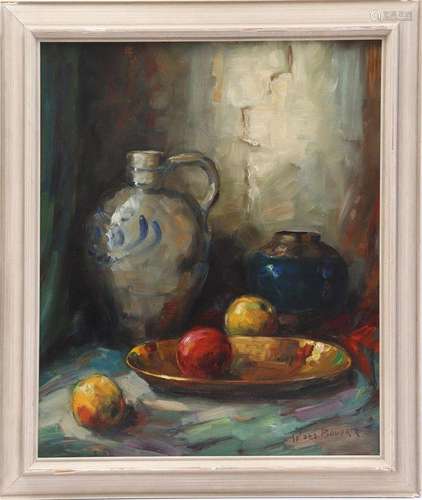 Signed W des Bouvrie, Still life with Cologne jug