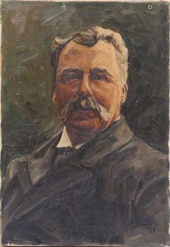 Unclearly signed, portrait of a man