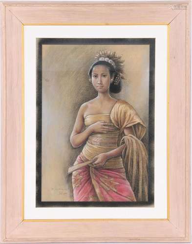 Signed I Wayan Lotra, Balinese lady