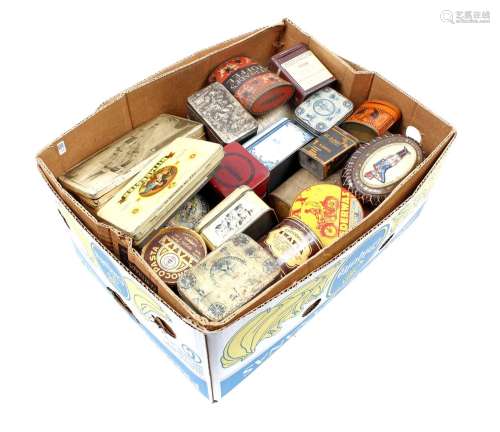 Box with various old tins