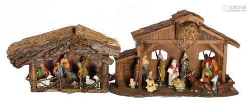 2 Wooden nativity scenes