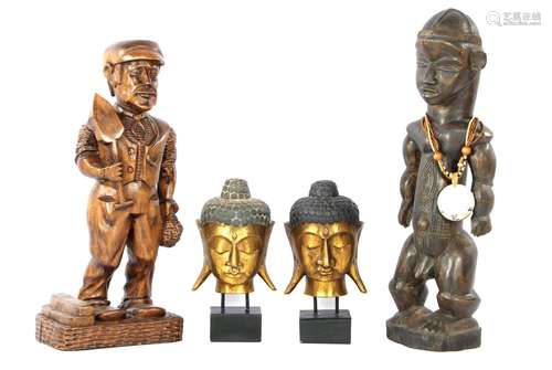 4 wooden statues