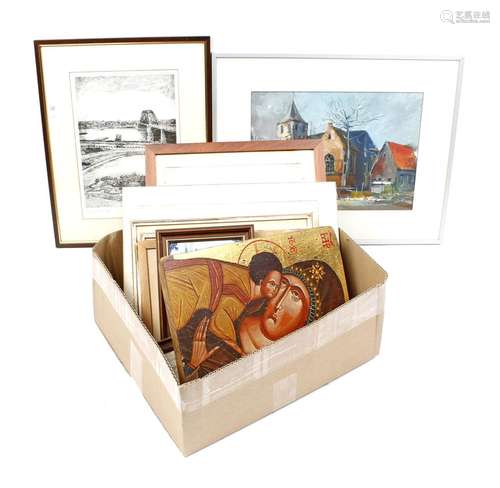 Box with various wall decorations