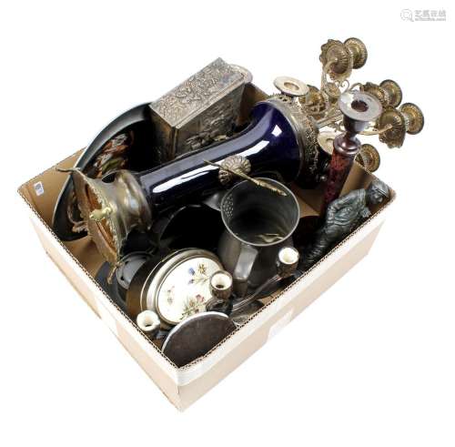 Box with pewter objects