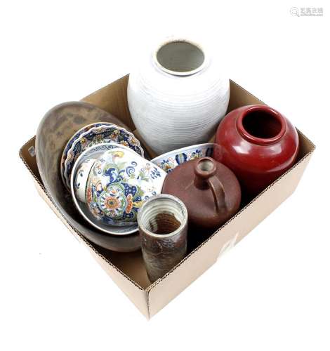 Box with pottery