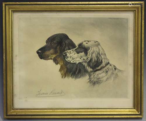 Jean Renard - Study of a Gordon Setter and an English Setter...