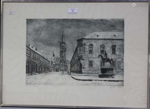 Hungarian School - Budapest Street Scenes, two 20th century ...