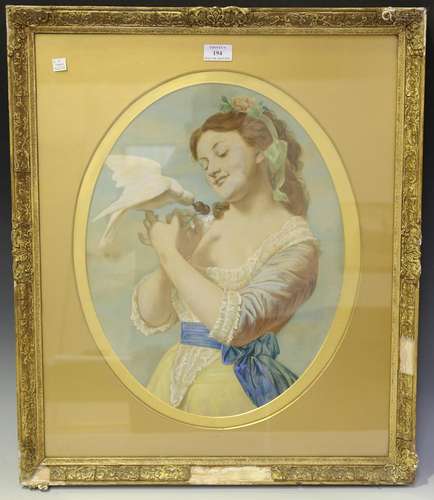 French School - Three-quarter Length Portrait of a Girl feed...