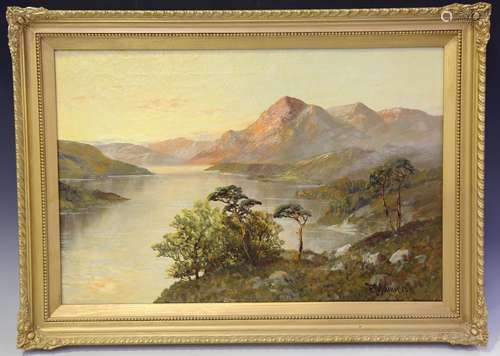 F. E. Jamieson - Highland Loch Scene, early 20th century oil...