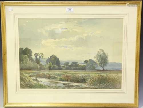 Edwin Harris - River Arun, watercolour, signed and dated 195...