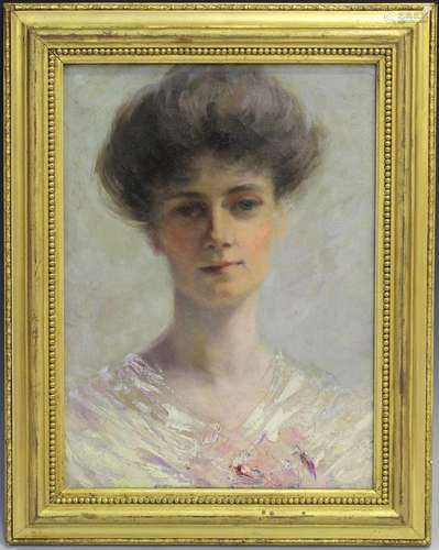 French School - Half Length Portrait of a Lady, early 20th c...