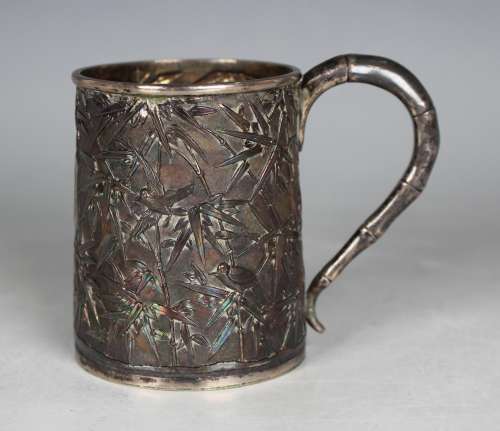 A late 19th/early 20th century Chinese silver christening ta...