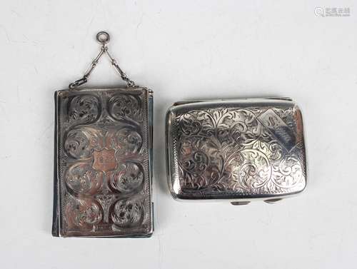 An early Victorian silver mounted aide-memoire, the front an...